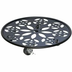 Wagner 11.8 in. Black Round Flower Steel Plant Caddy