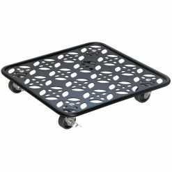 Wagner 11.8 in. Black Square Flower Steel Plant Caddy