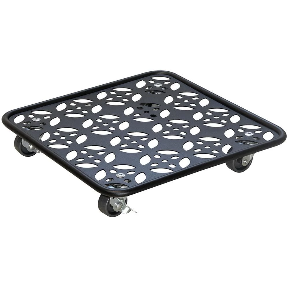Wagner 11.8 in. Black Square Flower Steel Plant Caddy