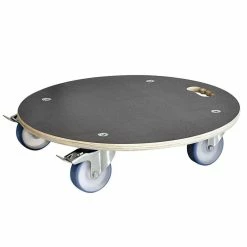 Wagner 22.8 in. Dia, 5.7 in. H Black Large Round MaxiGrip Wooden Plant Caddy