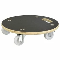 Wagner 15 in. Dia, 3.875 in. H Black Round MaxiGrip Wooden Plant Caddy