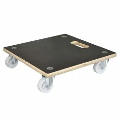 Wagner 15 in. Dia, 4 in. H Black Square MaxiGrip Wooden Plant Caddy