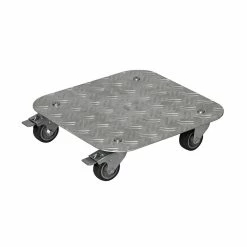 Wagner 11.4 in. Silver Square Diamond Plated Aluminum Plant Caddy