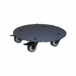 Wagner 2.75 in. H x 11.8 in. Dia, Medium Round Black Aluminum Plant Caddy