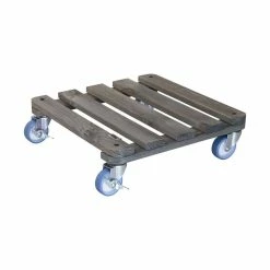 Wagner 15.7 in. Dia, 4.5 in. H Dark Square Pine Plant Caddy