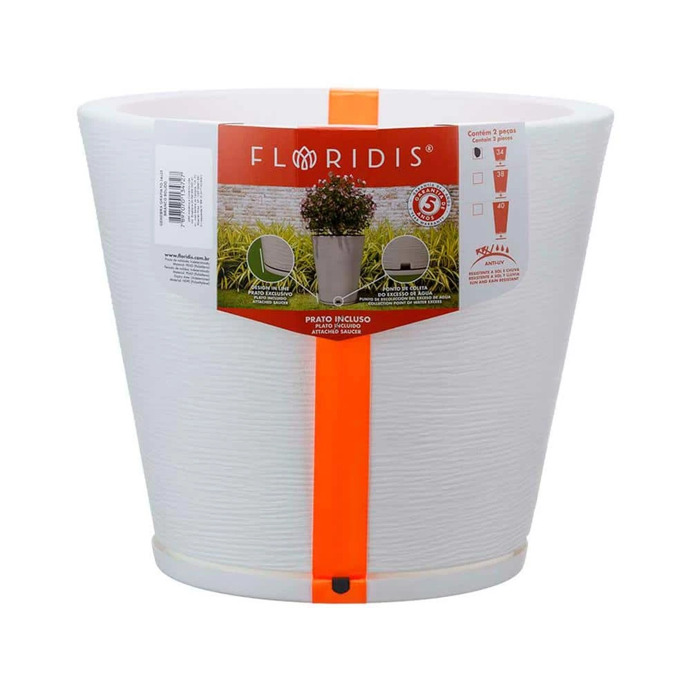 FLORIDIS Genebra Small White Resin Planter Bowl - Image 5