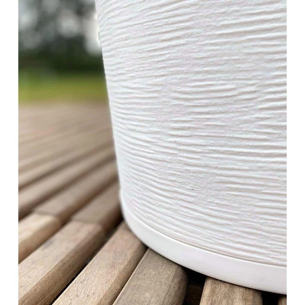 FLORIDIS Genebra Small White Resin Planter Bowl - Image 4