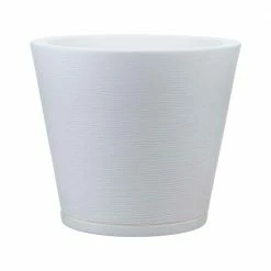 FLORIDIS Genebra Small White Resin Planter Bowl