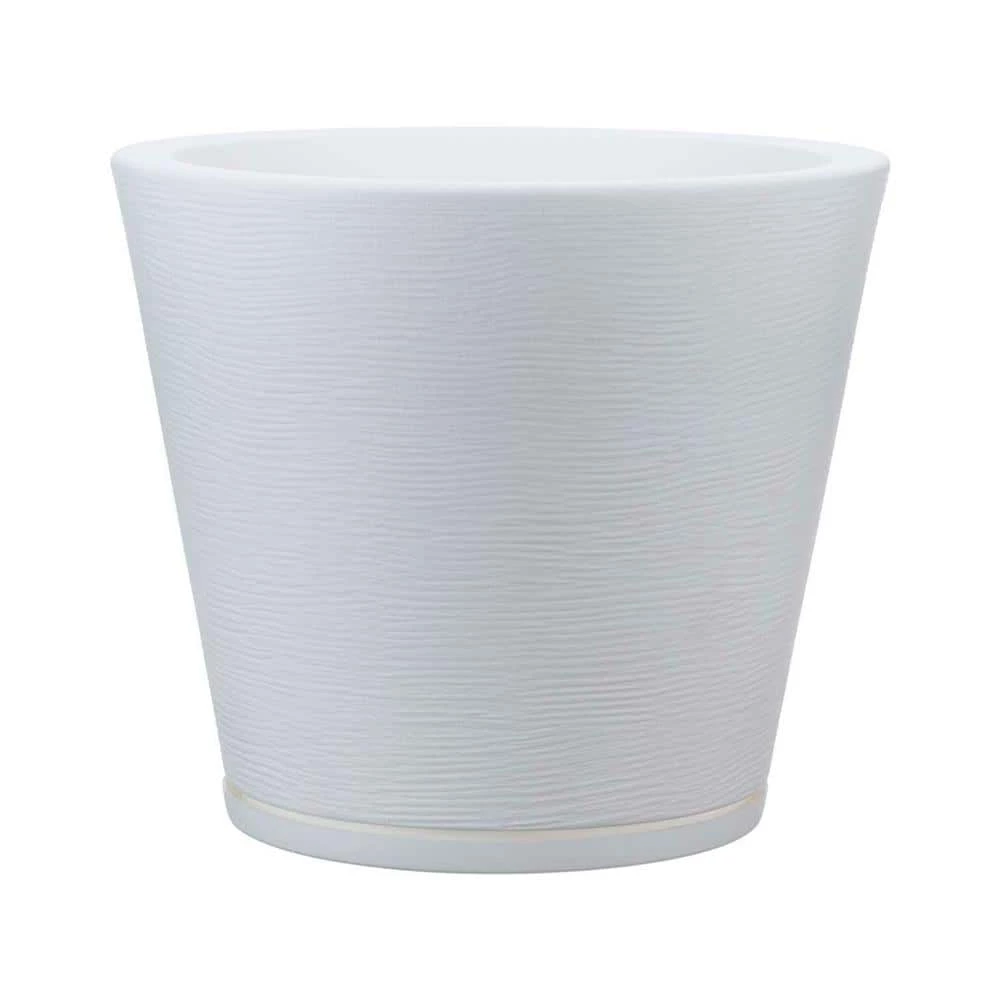 FLORIDIS Genebra Small White Resin Planter Bowl