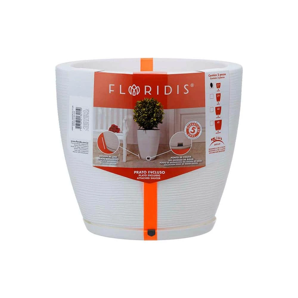 FLORIDIS Amsterdan Extra Small White Resin Planter Bowl - Image 4