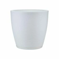 FLORIDIS Amsterdan Large White Resin Planter Bowl