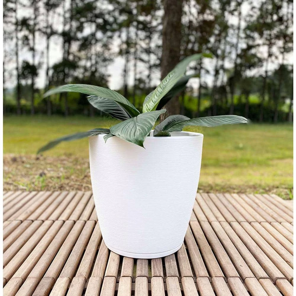 FLORIDIS Amsterdan Large White Resin Planter Bowl - Image 2