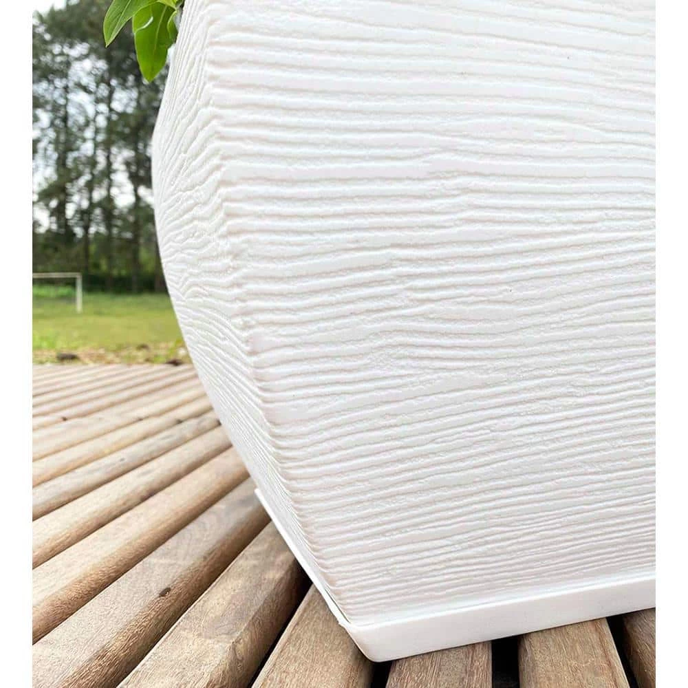 FLORIDIS Amsterdan Large White Resin Floreira Planter Bowl - Image 3