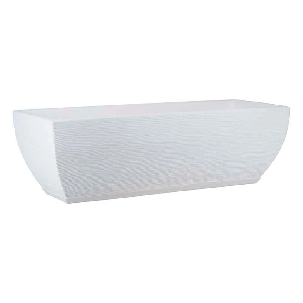 FLORIDIS Amsterdan Large White Resin Floreira Planter Bowl