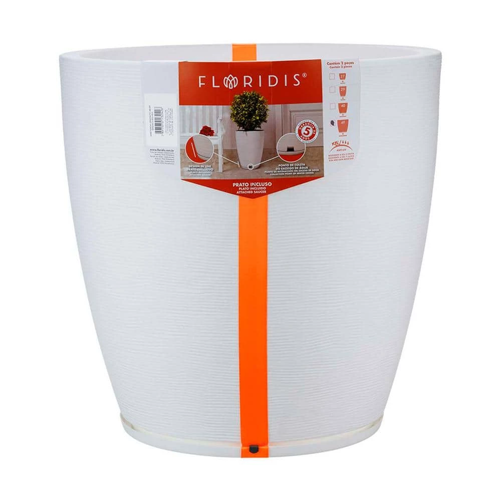 FLORIDIS Amsterdan XX-Large White Resin Planter Bowl