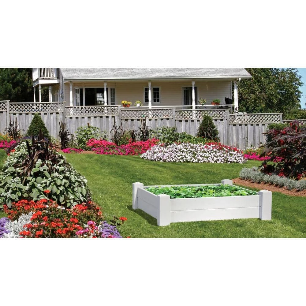 Outdoor Essentials Somerset 4 ft. x 4 ft. Vinyl Raised Garden Bed - Image 2