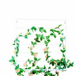 Ejoy 36 in. H x 36 in. W White Wall Mounted Steel Lattice Panel Trellis (Set of 2-Pisces)